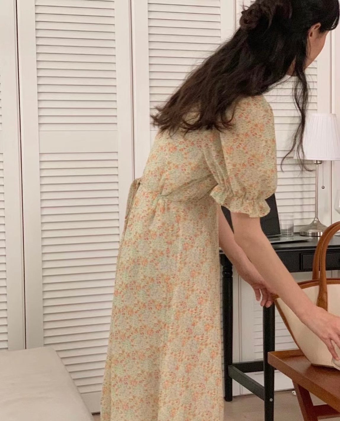 Elegant floral print dress