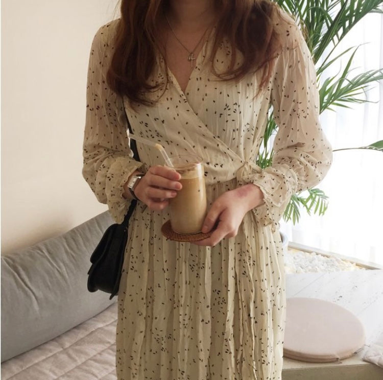 White polka dot dress