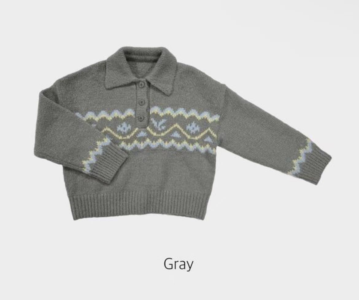 冬日幾何圖案針織毛衣