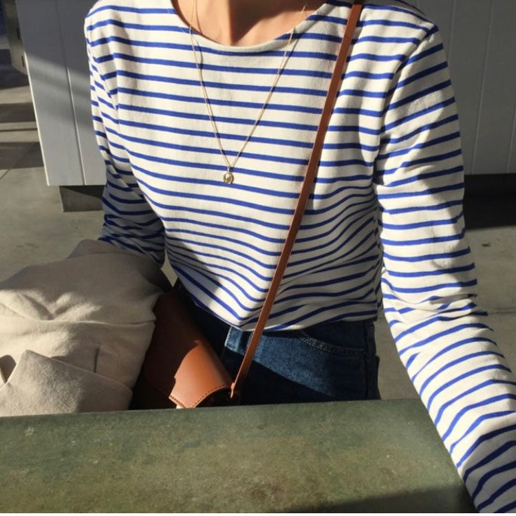 Blue striped top