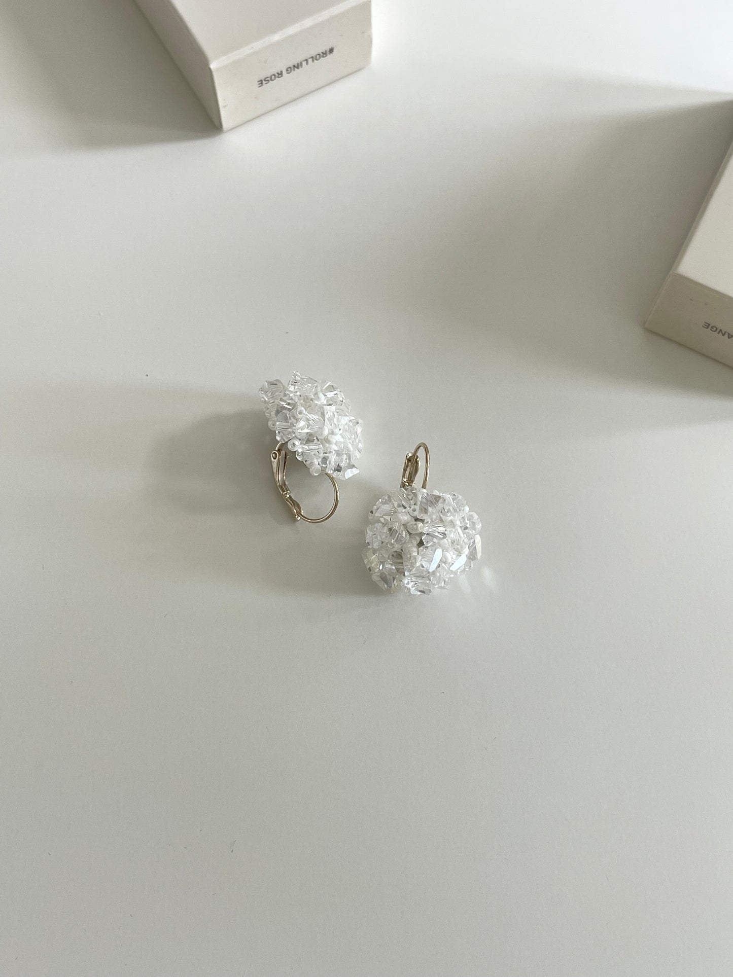 Round transparent beaded earrings