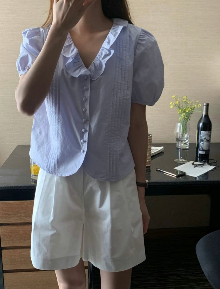 柔和色彩少女感襯衫