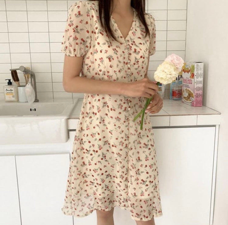 清新碎花連身裙