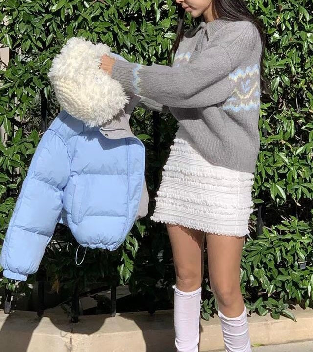 冬日幾何圖案針織毛衣