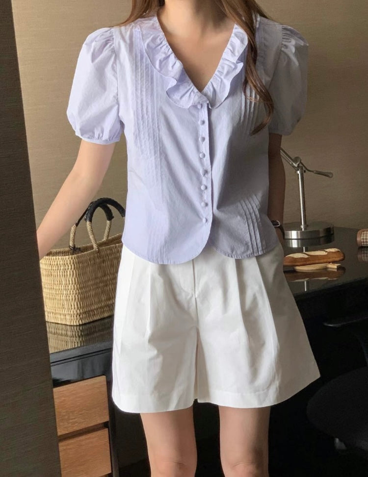 柔和色彩少女感襯衫